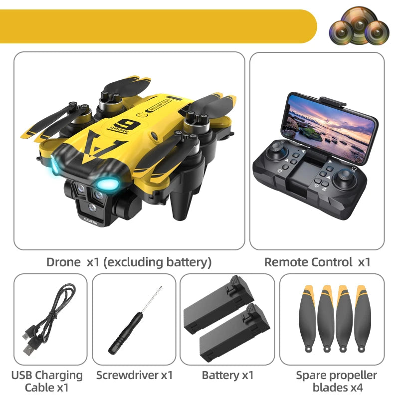 New B9 Pro RC Drone 4K 1080P Wide Angle Dual HD Camera Foldable Quadcopter WiFi FPV Altitude Hold，