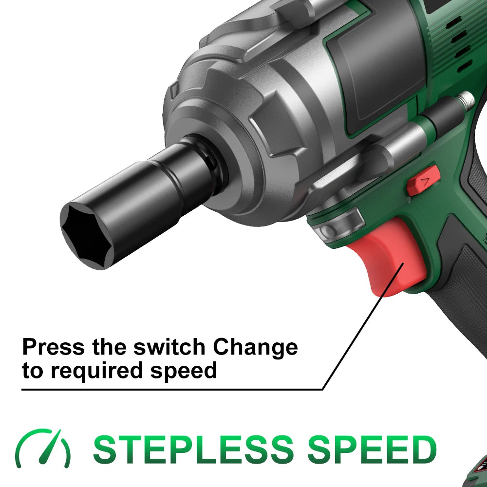YEARTOP 2800N.M Brushless Electric Extended Anvil Impact Wrench 1/2 Inch Cordless Car Repair Power Tool For Makita 18V Battery