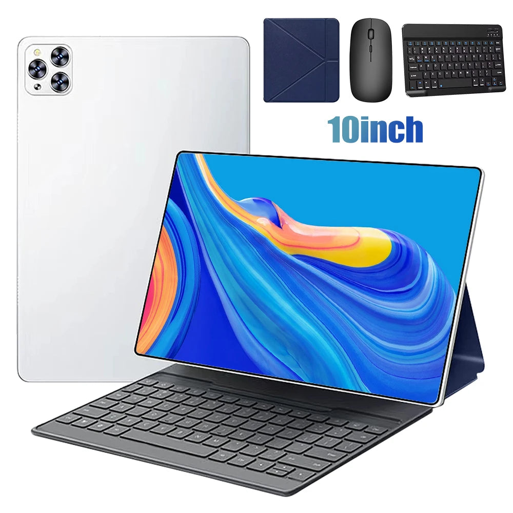 2026 New Original 10 Inch Android Tablet PC 4K HD Display 5G WiFi GPS Bluetooth Dual SIM Card 5000mAh Long Battery Portable Tablet Device For Home Office Study Gaming Video Entertainment Daily Outdoor Use