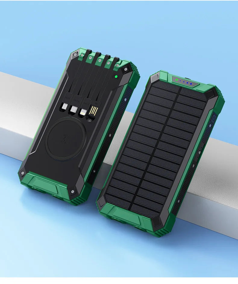 200000mAh Solar Power Bank Wireless Large Capacity Fast Charging External Battery