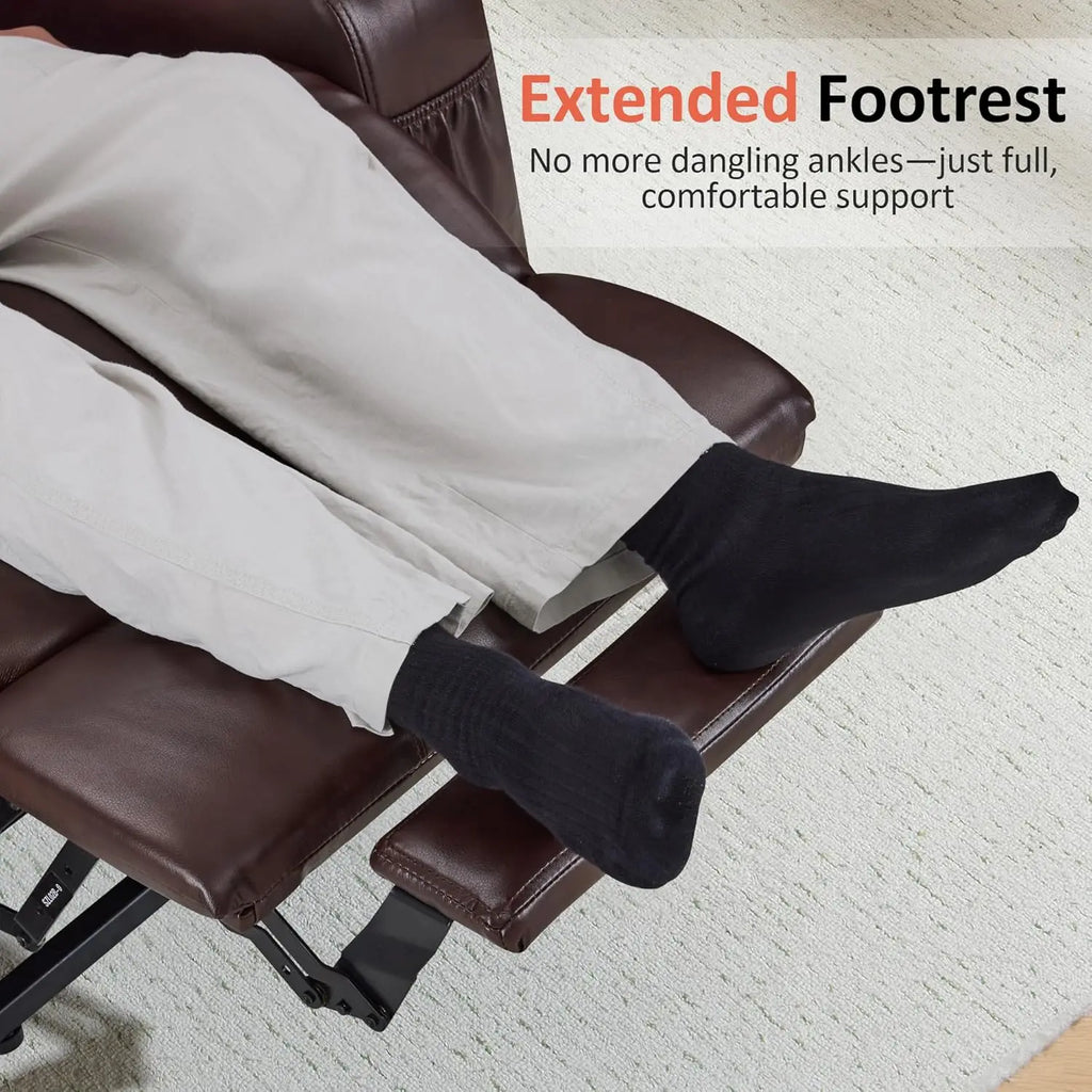 Electric Power Lift Faux Leather Recliner, Massage, Heat, 3 Positions, 2 Pockets, Cup Holder