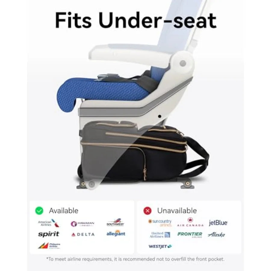 Underseat Carry On Luggage with Wheels, UDK Stylish Lightweight Under Seat Luggage, Soft Sided Personal Item Suitcase for Short