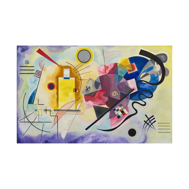Vintage Wassily Kandinsky Canvas Painting, Transverse Line Reproduction