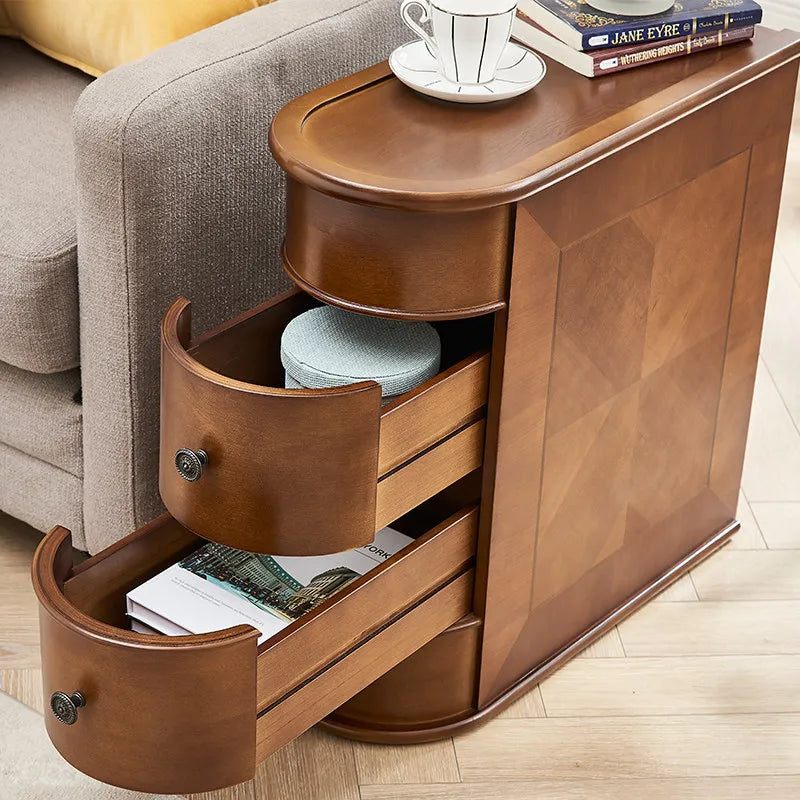 modern Tribesigns End Table Round Solid Wood