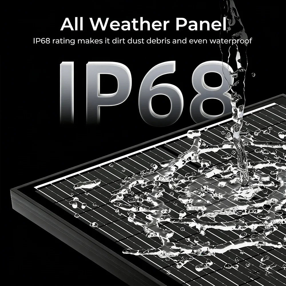 RVPOZWER 100W Solar Panels 18BB N-Type Monocrystalline Solar Cell Household Outdoor Camping 25.2% High-Efficiency PV Power