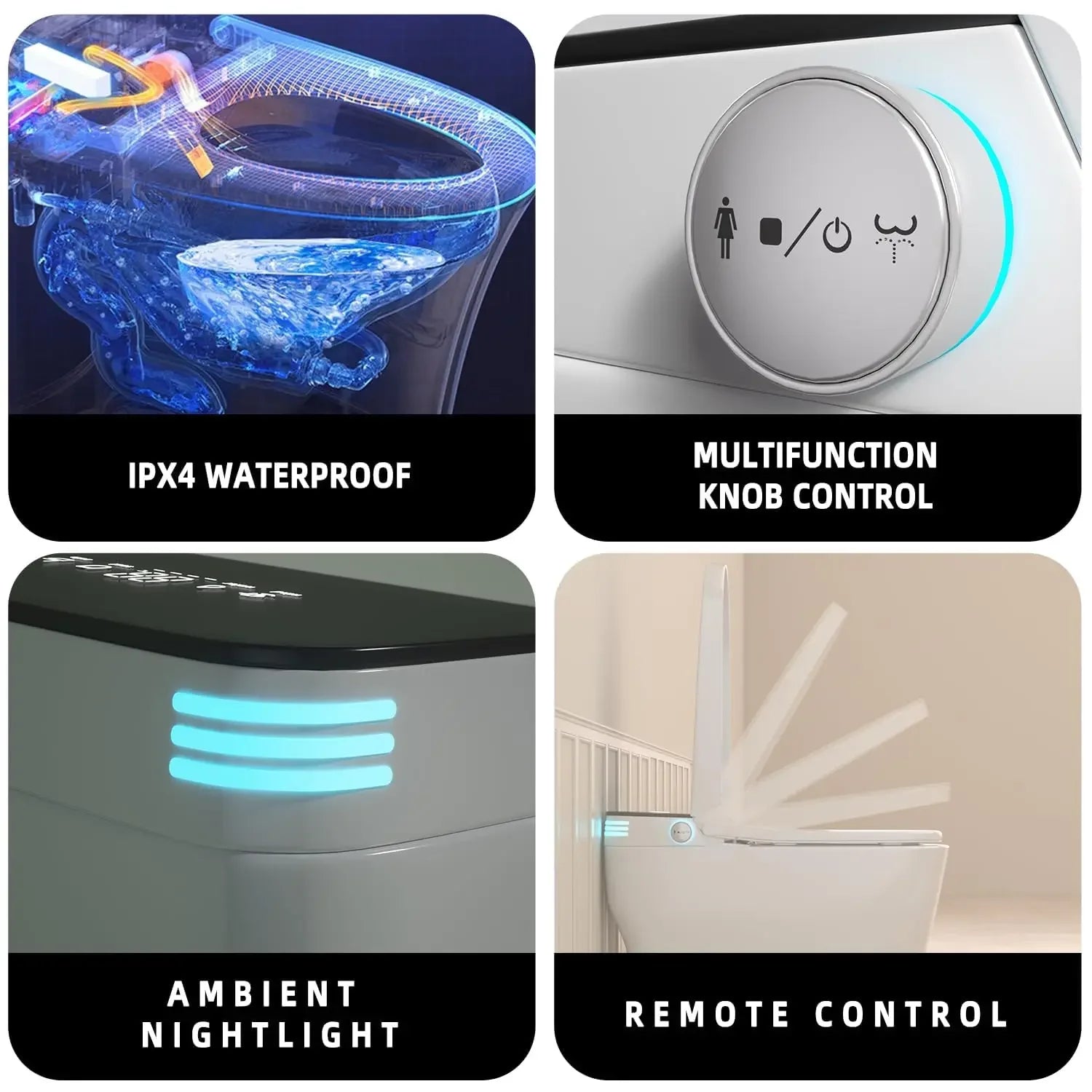 Elongated Smart Toilet with Built in Bidet, Heated Seat,Smart Toilets Bidet Seat 1.28 GPF, Tankless Design,, Customized