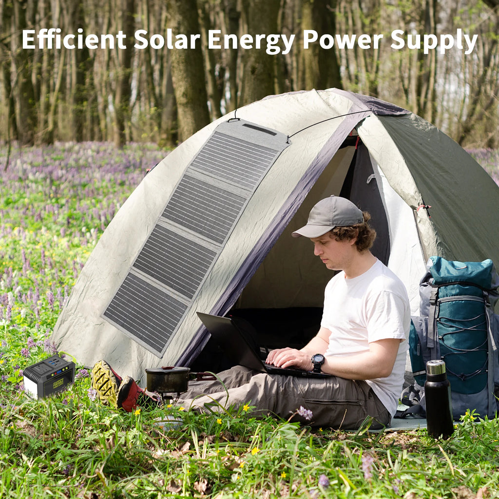 MHPOWOS 120W / 40W Portable Solar Panel, Foldable Solar Charger for Power Station,