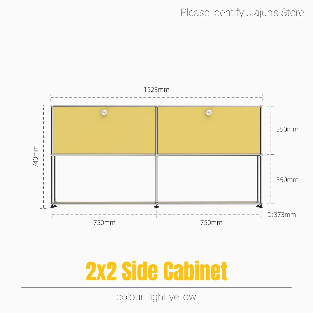 Hot-Seller | Minimalist Steel Storage Side Cabinet, Slim Profile Flip Door Unit