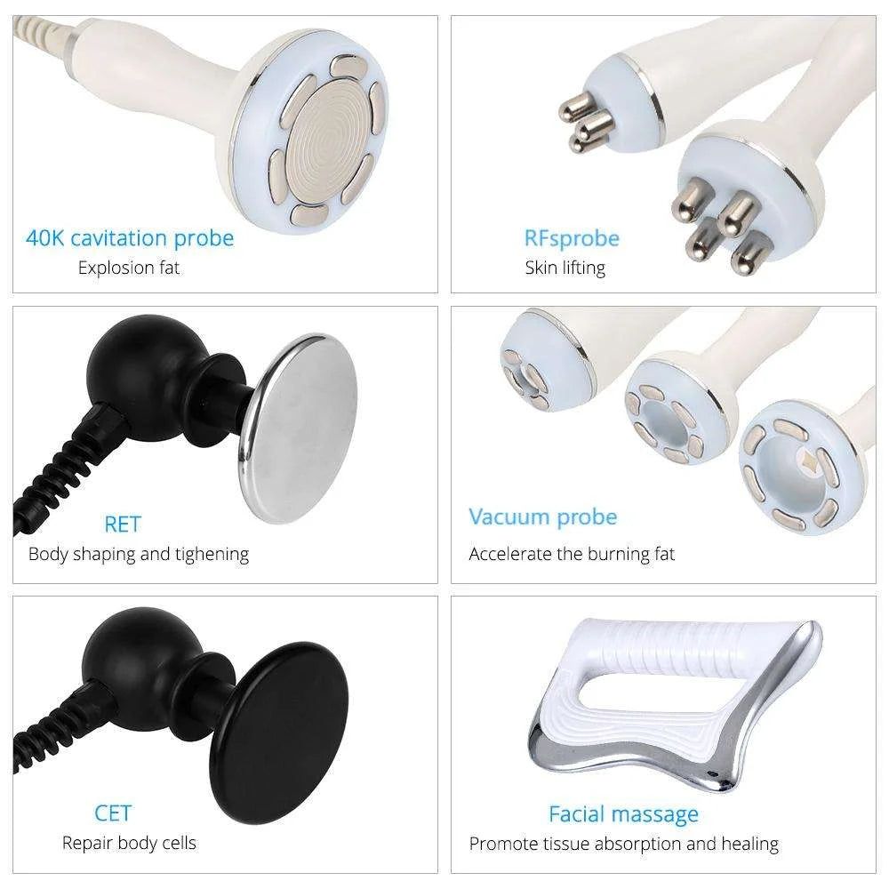 Newest 9 1 RET Cet 40KHz RF Vacuum Fat Reduction Machine Body Slimming Physiotherapy for Facial Face Lifting and Butt Lift