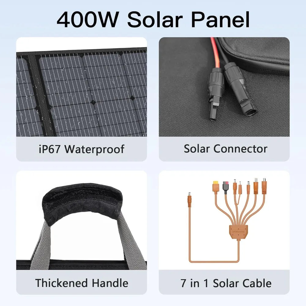 Best Selling 400W Portable Solar Panel IP67 Waterproof Foldable Solar Charger
