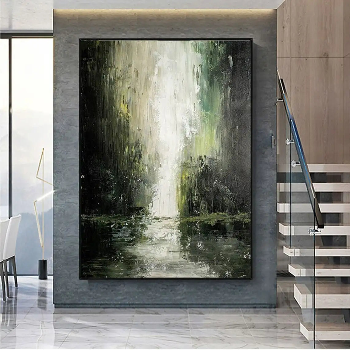 Abstract Waterfall Landscape Oil Painting Hand Painted Canvas Painting On canvas
