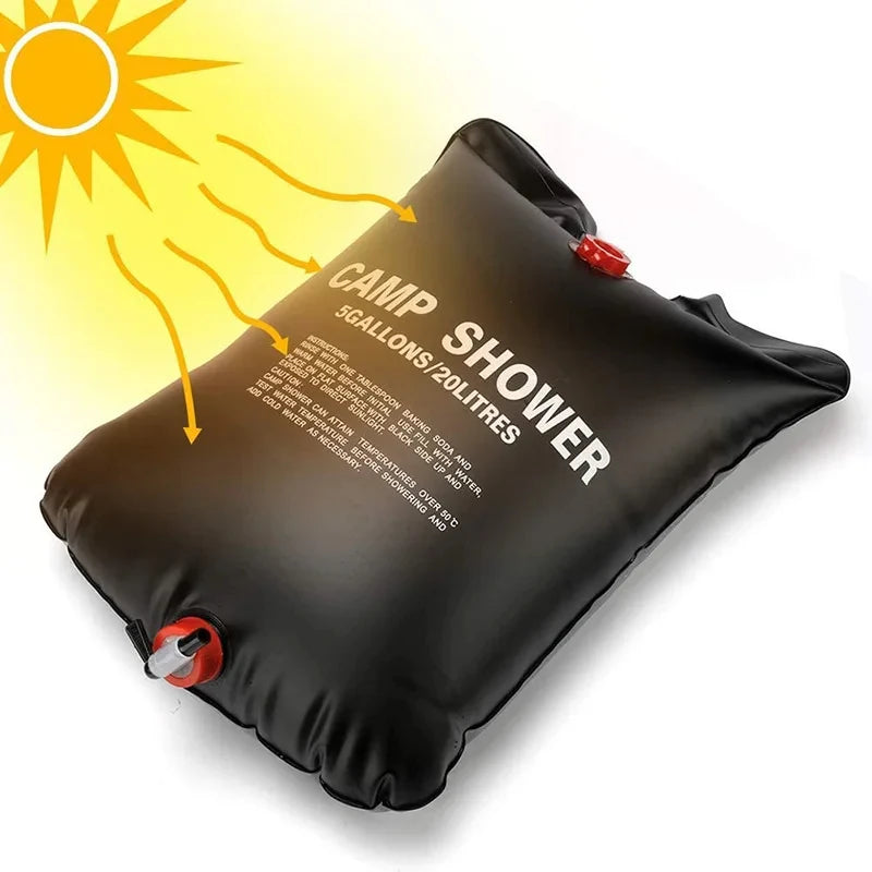 Outdoor Shower Bags 20/40L Bath Outdoor Bag Water Bag Solar Shower Foldable Camping Sun Compact Heated Water Shower Bags Scrubbi