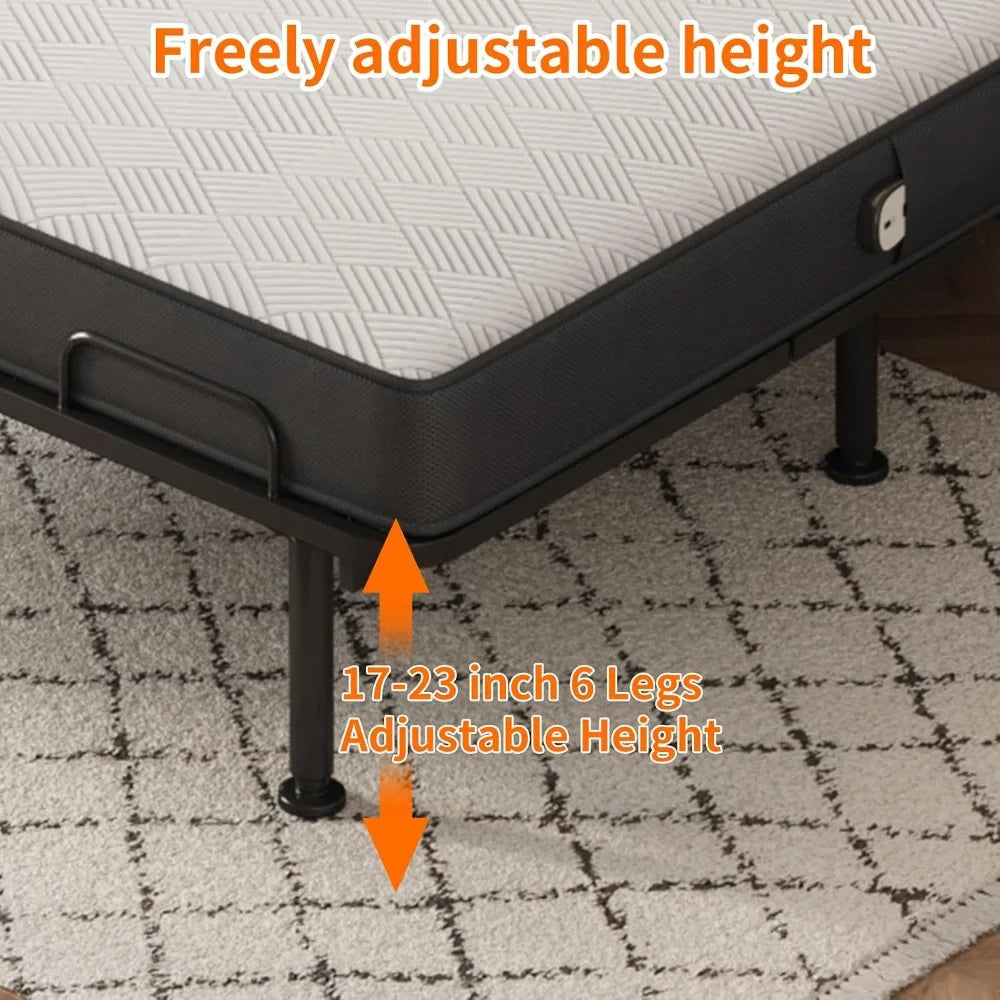 Electric Adjustable Bed Frame with Remote and 13CM Memory Foam Mattress
