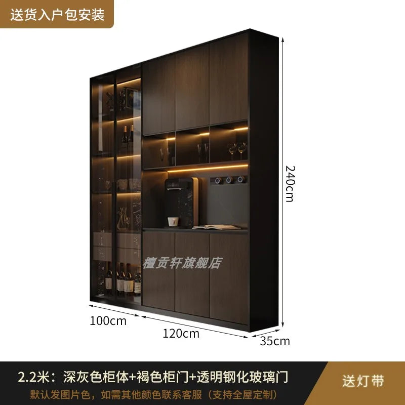 Luxury Wood Living Room Cabinets, Display Wine Bookcase