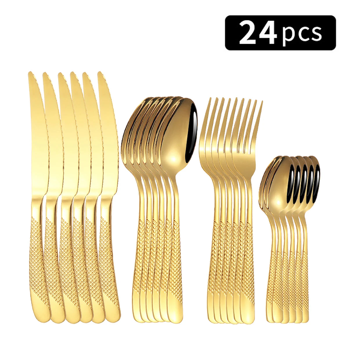 24pc Stainless steel tableware