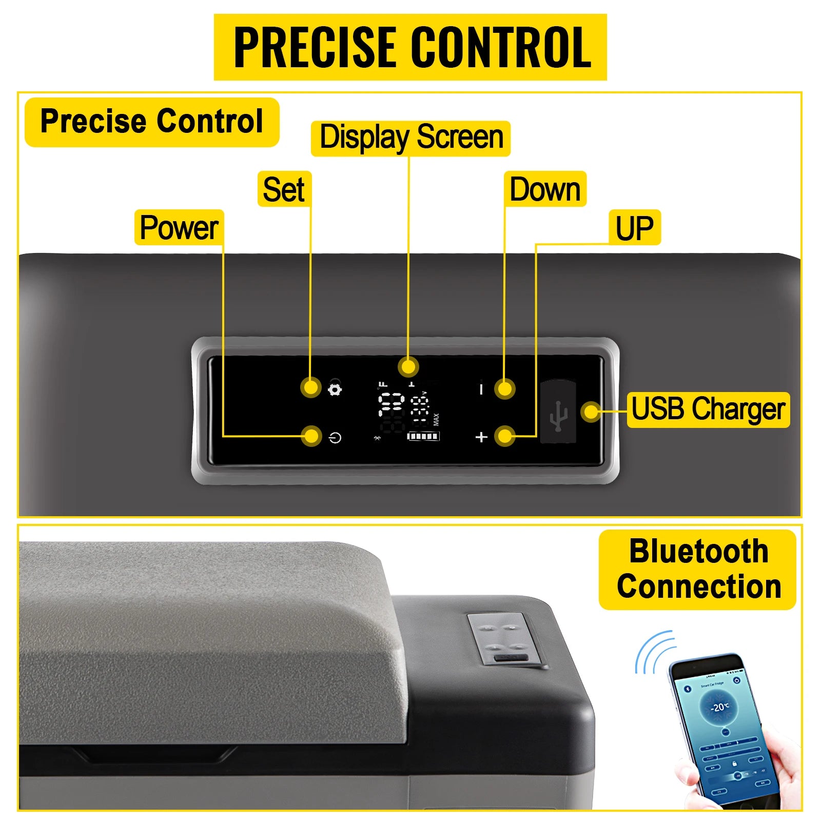SucceBuy 15L - 55L Car Refrigerator, Mini Fridge Freezer