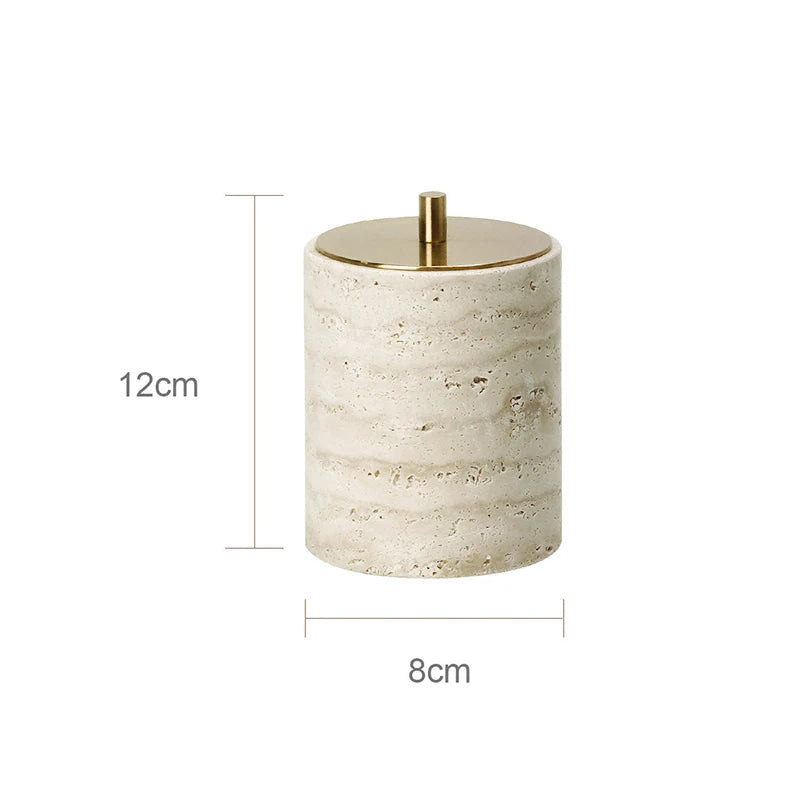 Travertine Bathroom Accessories Set Luxury Soap Dish Soap Dispenser Reed Diffuser Tissue Box Tray Bathroom Set