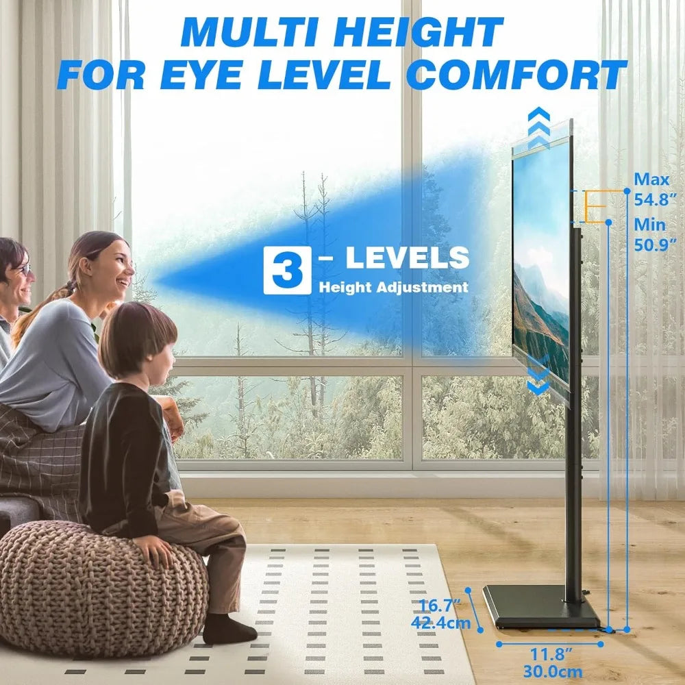 Height Adjustable Swivel Floor TV Stand for 32-60 inch TVs