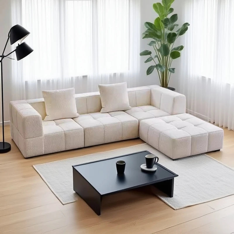 Living Room Compressed Vacuum Sofas, Modern Small Apartment Fabric Living Room Sofa