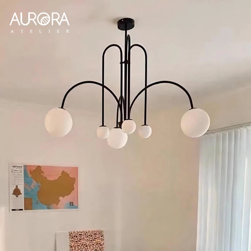 Comet LED Chandelier, Nordic Minimalist Glass Globe Lamps