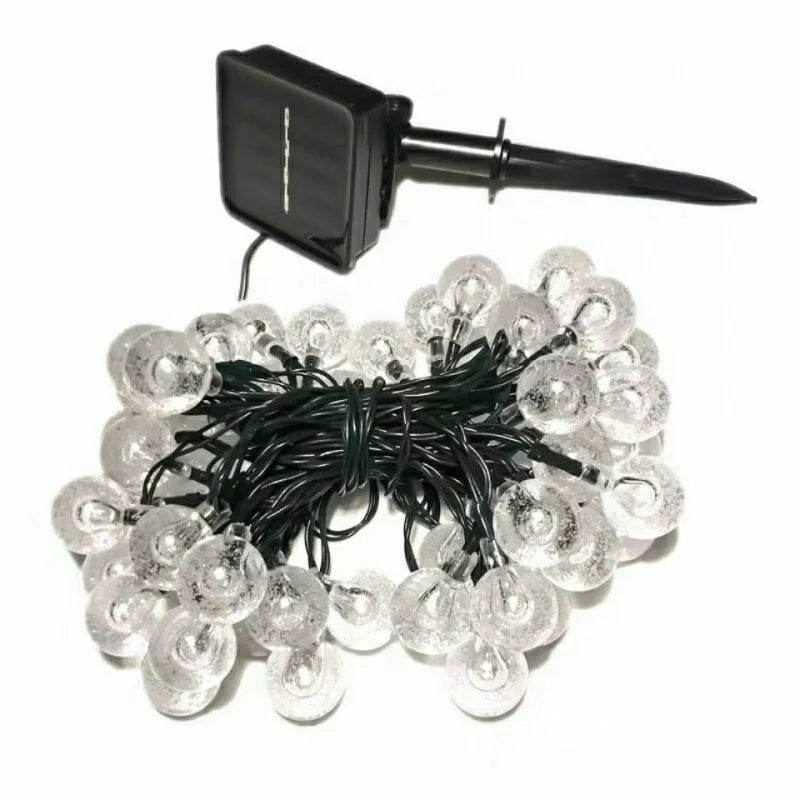 Solar Lamp Power LED String of 50 Crystal Ball Lights