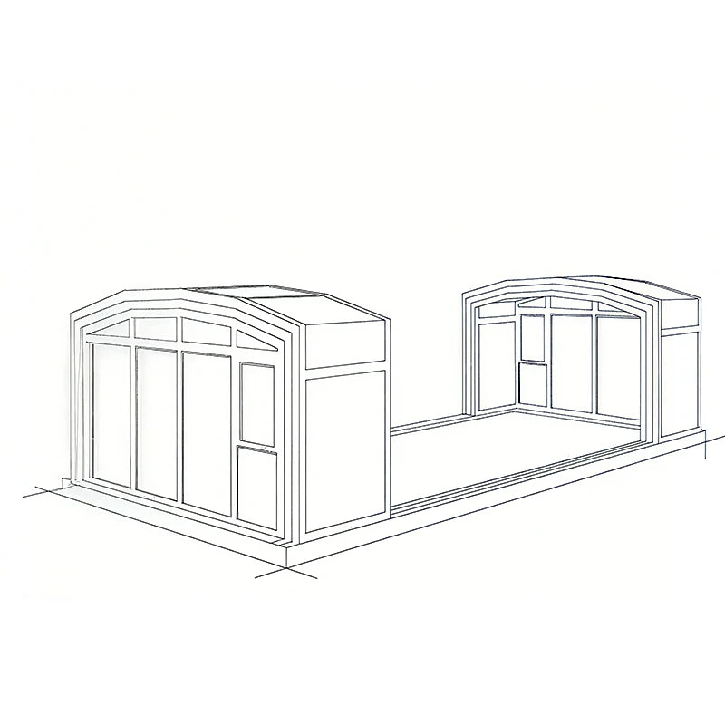 Any Size Custom Aluminum Telescopic Swimming Pool Cover, Transparent Retractable Weatherproof Outdoor Backyard Garden Patio Shelter