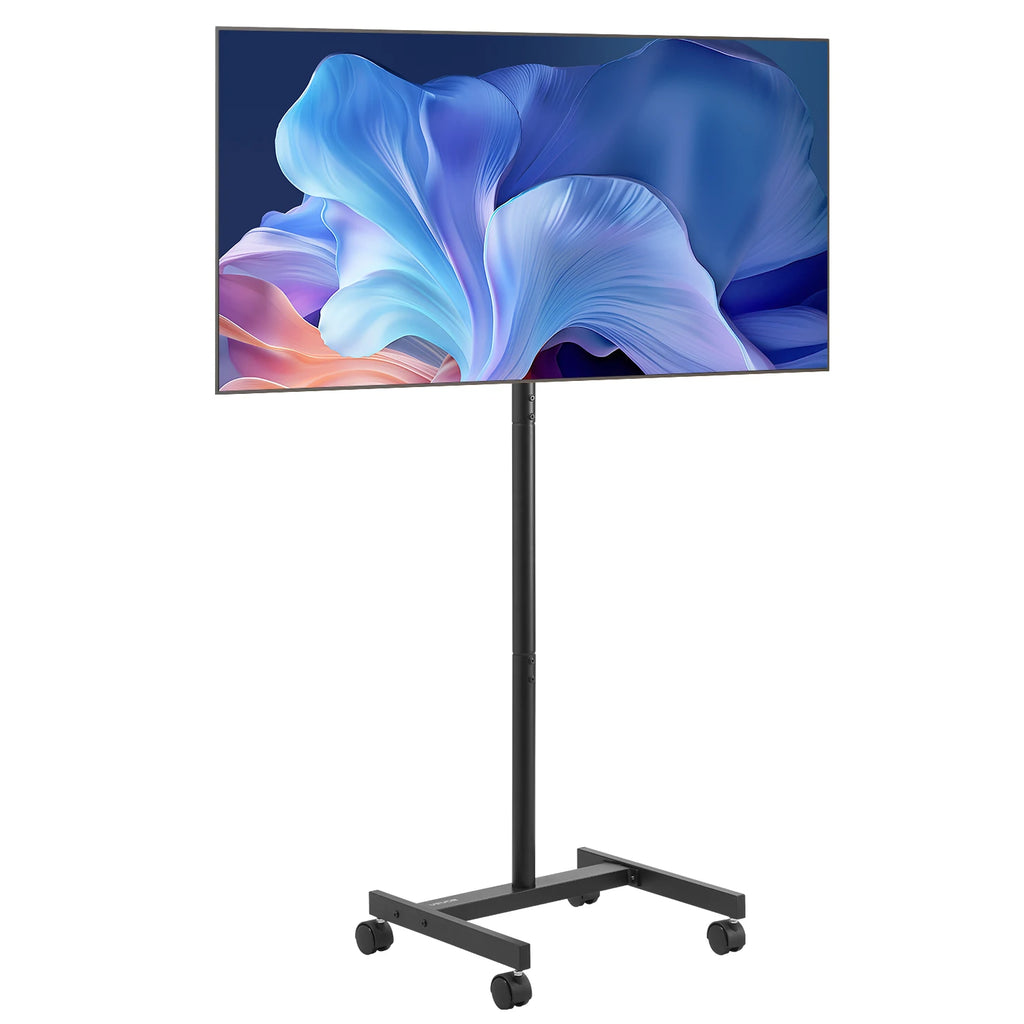 SucceBuy Rolling TV Stand Mobile TV Cart Suit for Various Sizes TV Portable TV Stand with Wheels for Living Room Bedroom Office