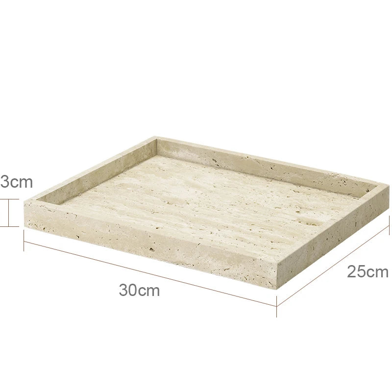 Travertine Bathroom Accessories Set Luxury Soap Dish Soap Dispenser Reed Diffuser Tissue Box Tray Bathroom Set