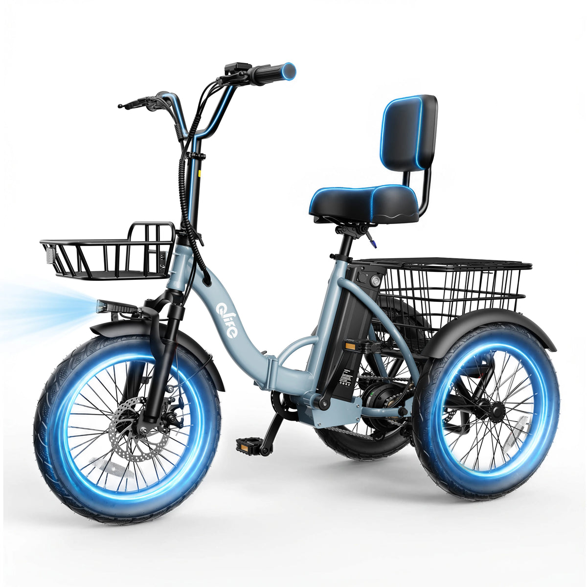 18''X3" Fat Tire Electric Tricycle, 18MPH Up to 50 Miles