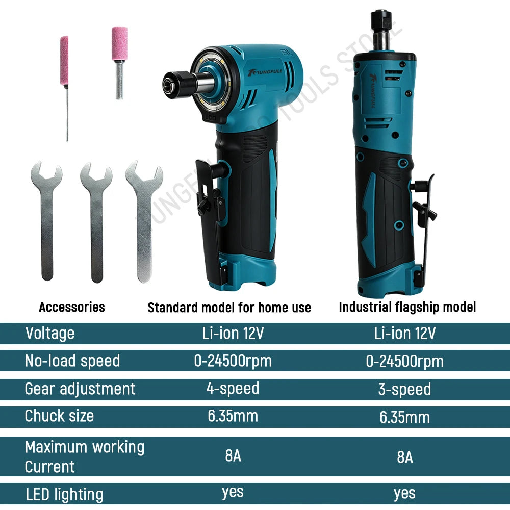 TUNGFULL Brushless Cordless Rotary Tool with Charger, 3/4-Speed Mini Electric Grinder