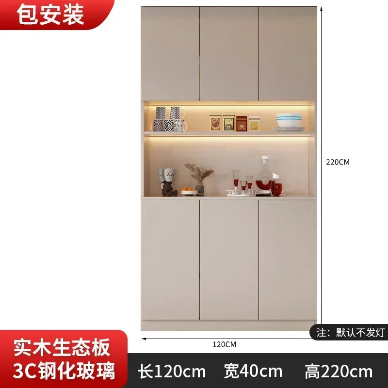 Large Modern Kitchen Pantry with Glass Doors and Drawers, Sideboard Buffet