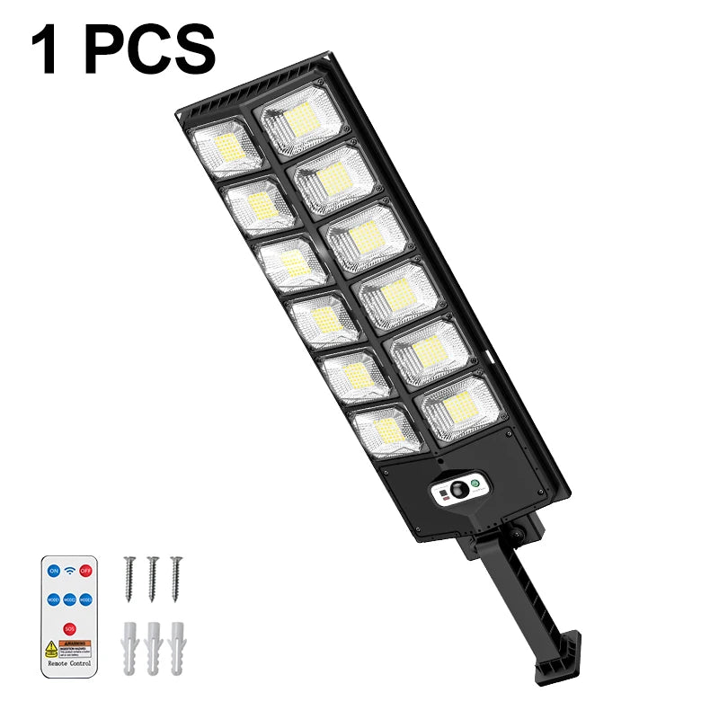504 LED Super Bright Solar Wall Light Motion Sensor 3 Modes Waterproof Human Induction Outdoor Lamp for Garage Patio Yard Garden