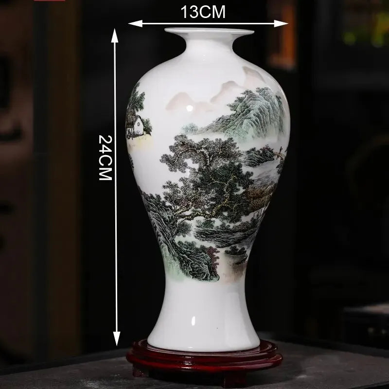 Bone China Flower Vase, Home Decor, Chinese Tradition Vases for Flowers, Ceramic Vase Decoration Home, Living Room
