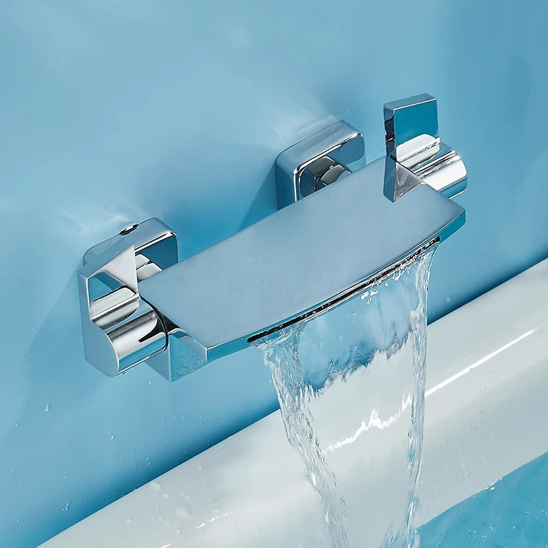 Waterfall Tub Faucet, Dual Handles