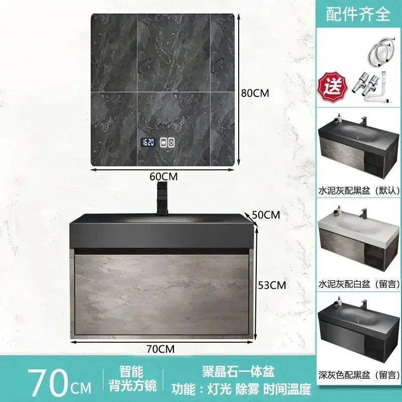 Modern Bathroom Cabinet, Smart Mirror, Integrated Washbasin Bathroom Vanity Cabinets with Sink