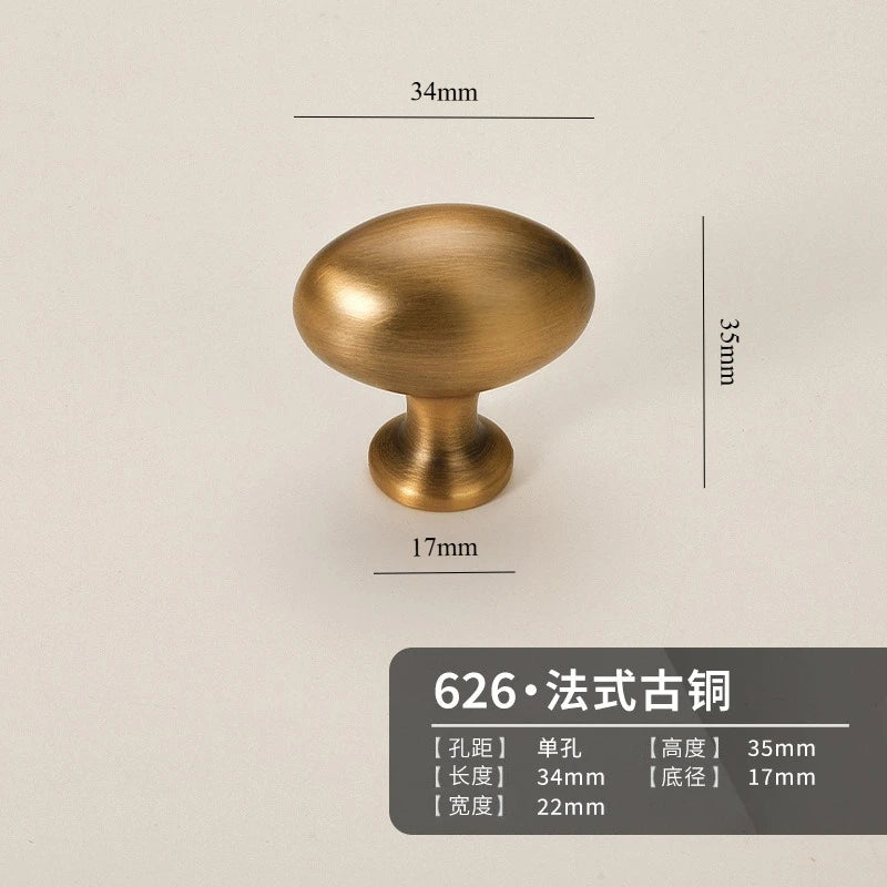 Vintage Style Brass Handles, Bronze Single-Hole Small Knobs
