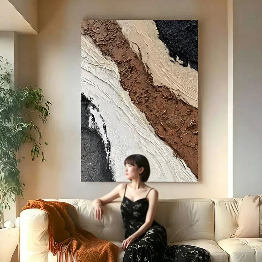 Modern Abstract Texture Acrylic Canvas Paintings, 100% Hand-painted