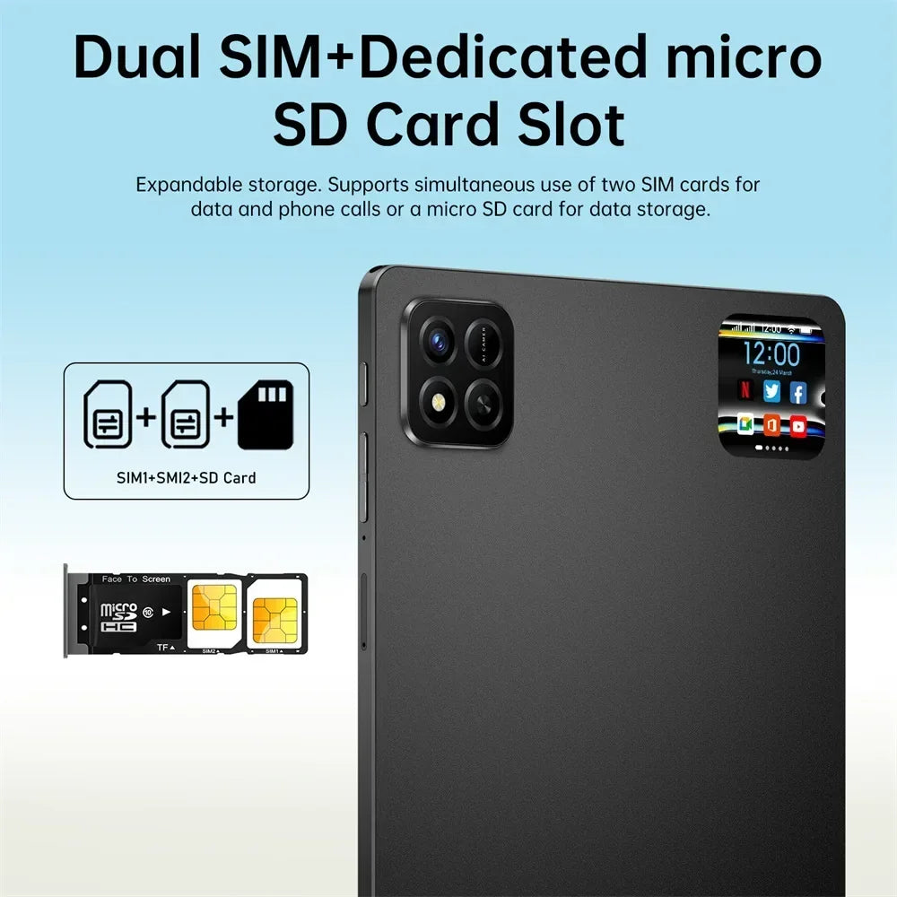 HOT Pad 7 Pro 22GB+2TB Global Version Original 5G Dual SIM Tablet Android 10000mAh Tablet PC 10.1" Upgraded Children's Kids Tab