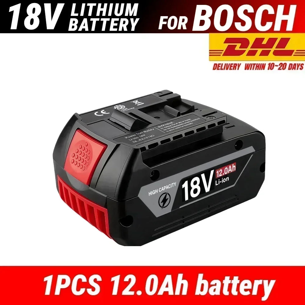Rechargeable Lithium-Ion Battery for Bosch 18V Tools, 8/10/12.0 Ah Power Tool Batteries