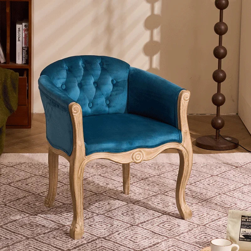Leisure Sofa Chair, Solid Wood Antique Dining Chair, European Hotel Dining Chair, Living Room Leisure Sofa Chair