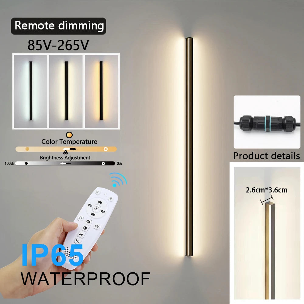 2/1 PCS Dimming Remote control LED Waterproof IP65 outdoor Long Wall Light