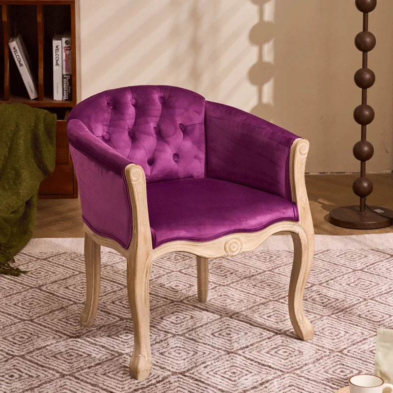 Leisure Sofa Chair, Solid Wood Antique Dining Chair, European Hotel Dining Chair, Living Room Leisure Sofa Chair