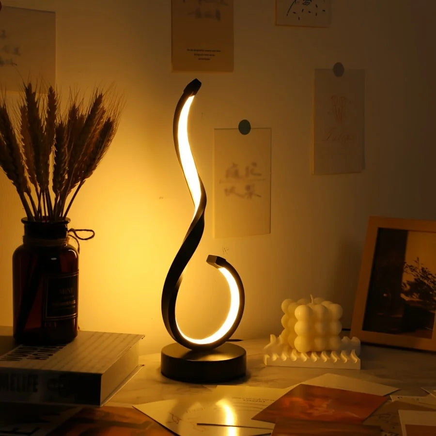 A Modern Twisting Table Lamp,
