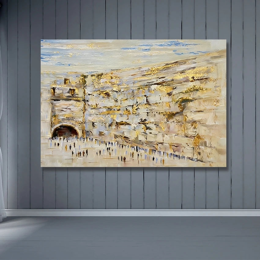Handmade Modern Abstract Jewish Oil Painting, Handmade Artwork, Unframed