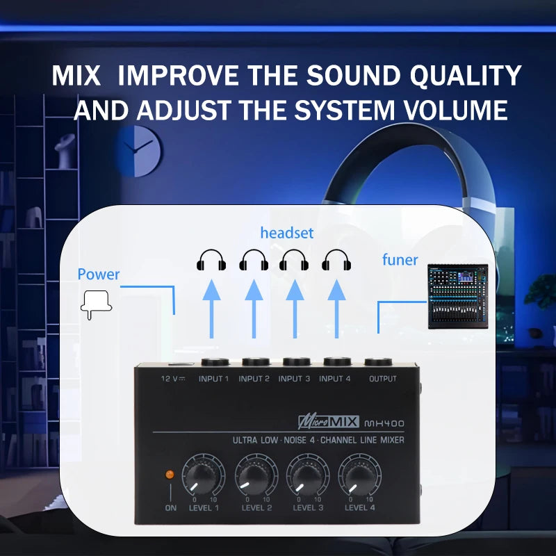 Mix400 - Four-channel mixer - Enhance output power & alter sound quality