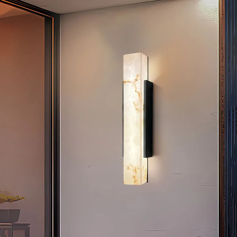Modern Minimalist Outdoor Waterproof IP65 Lmitated Marble LED Wall Light