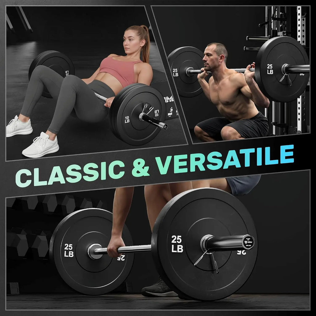 2-Inch Rubber Bumper Weight Plates Set 10/15/25/45LBS