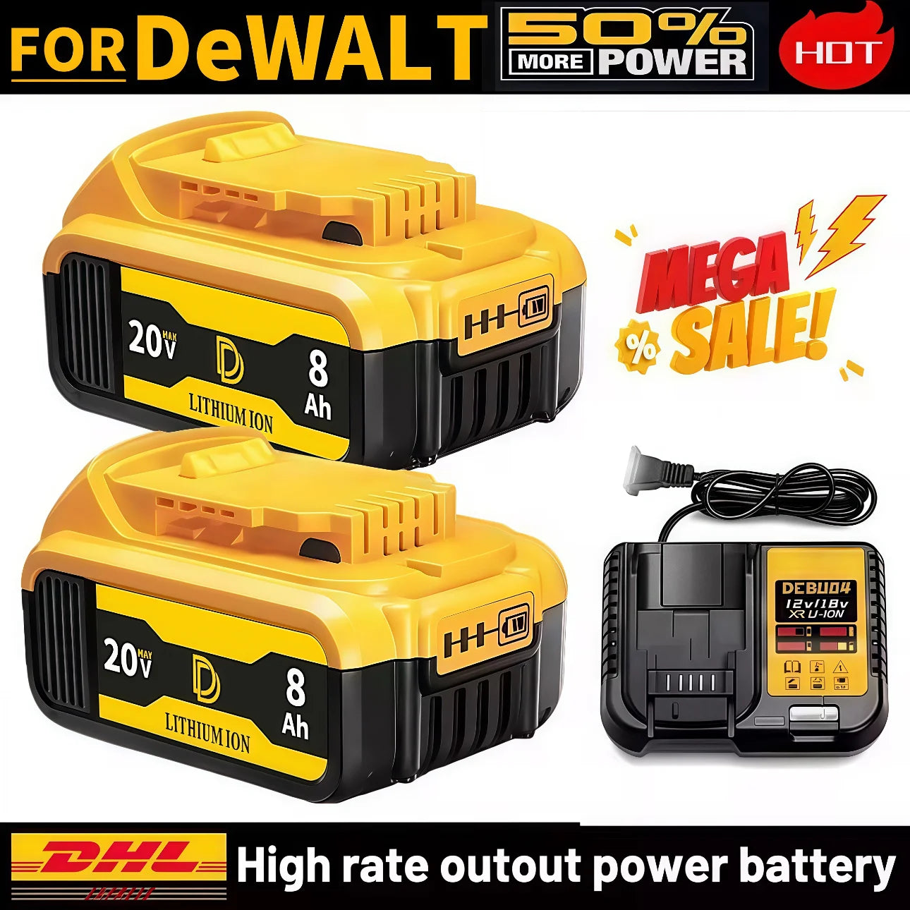 for DEWALT 20V 6000&8000mAh lithium ion battery, dewalt power tool DCB606, DCB205，DCB206，DCBGene，DCB200 MAX，20V dewalt batteries