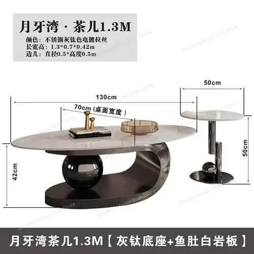 Nordic Modern Design Oval Coffee Tables