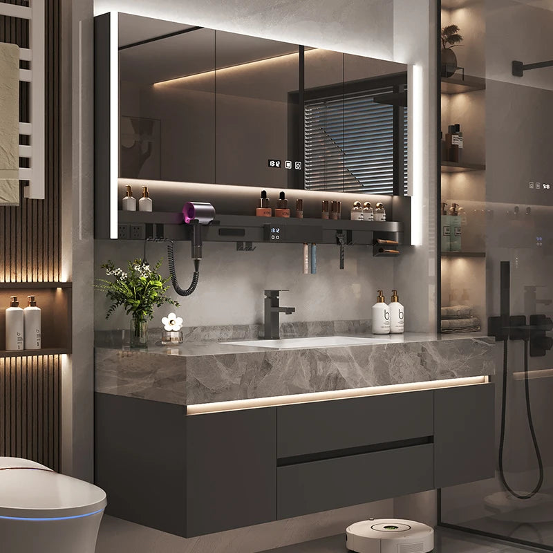 Simple Luxury Bathroom Washbasin Cabinets, Storage, Mirrors